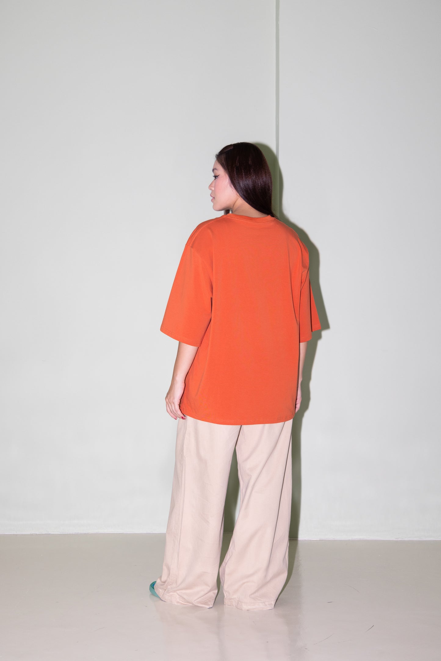 Asly Rhinestone Orange Short Sleeve