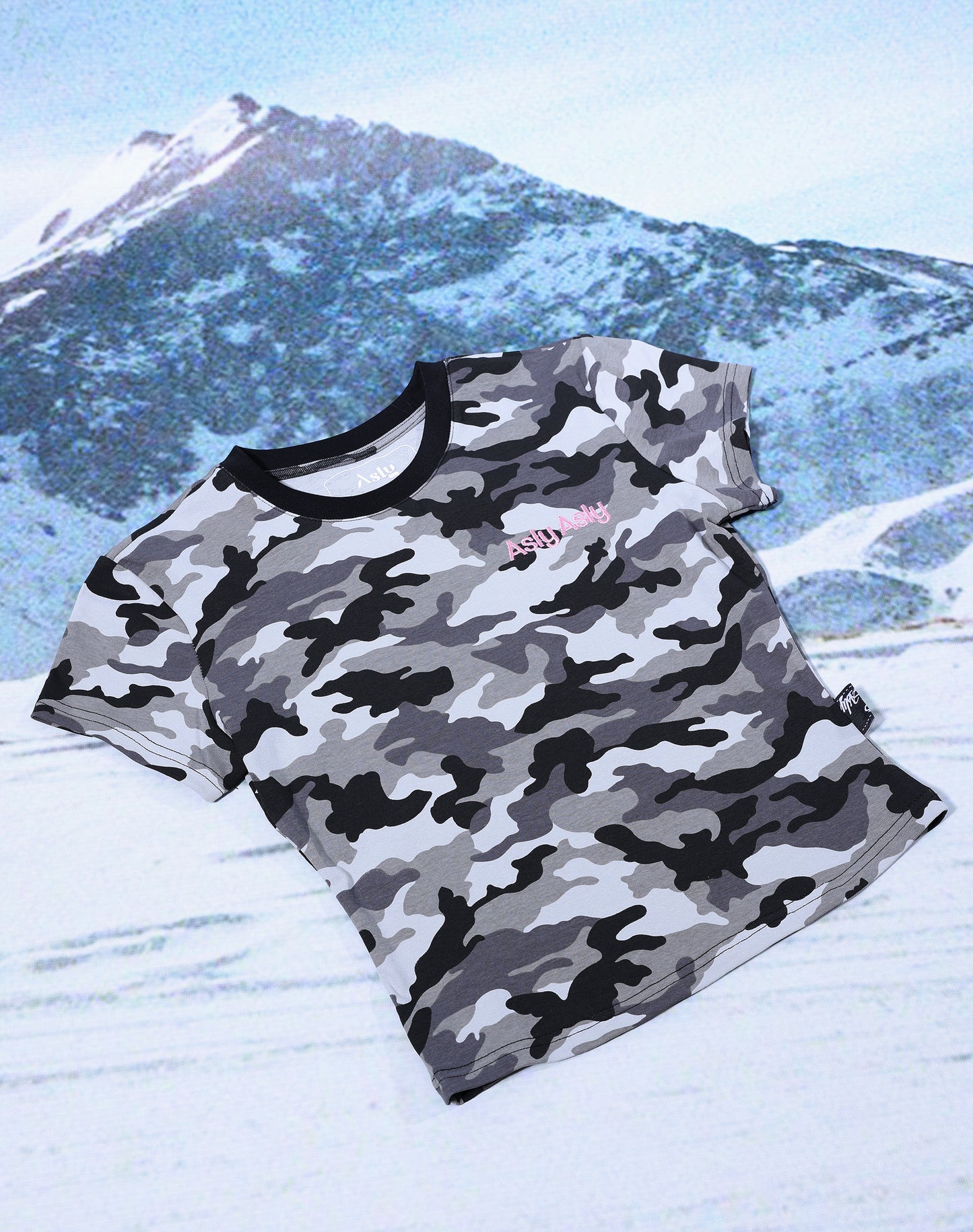 “Basic” Camou In Grey Baby Tee