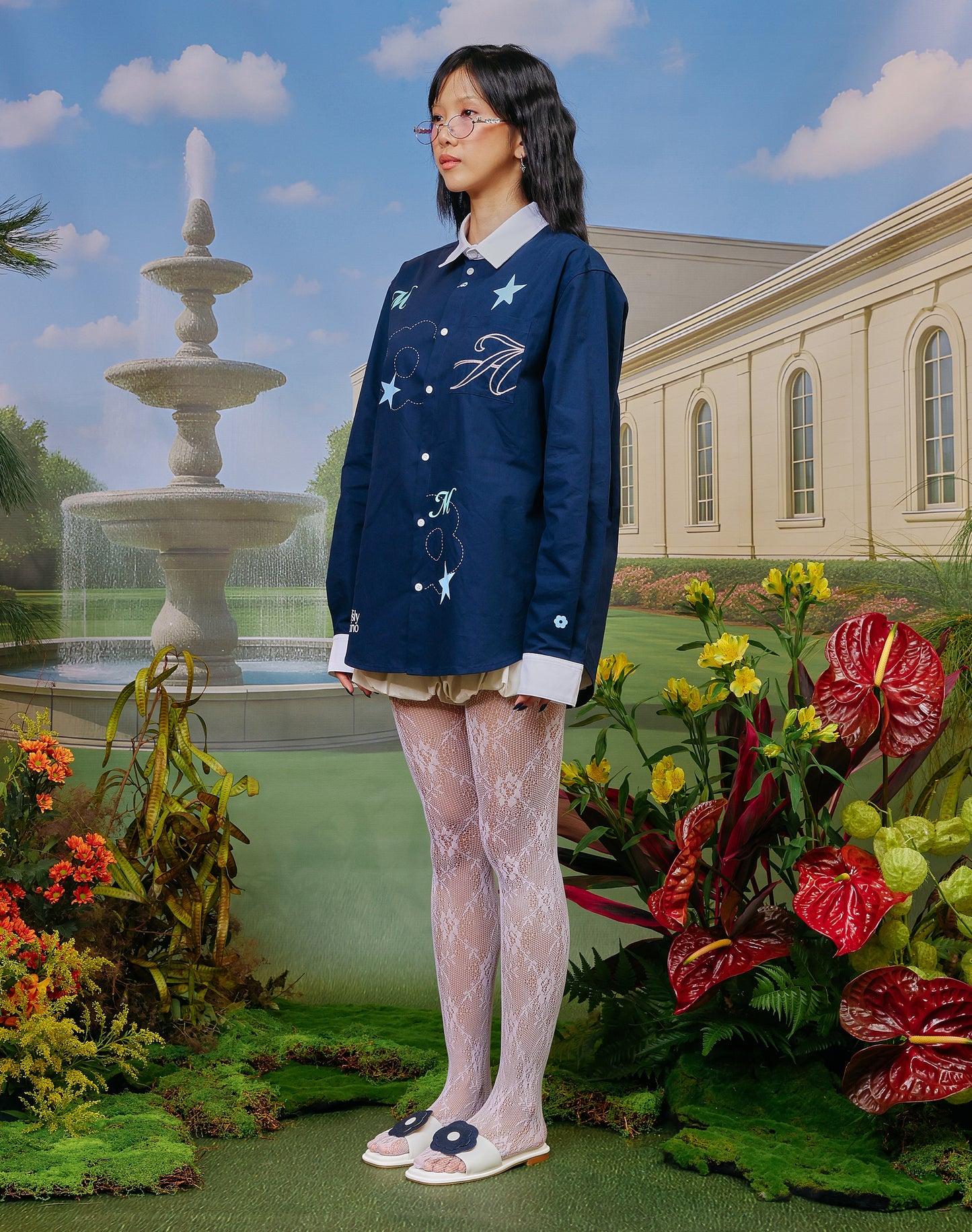 AslyxMachino Long-sleeve Shirt in Denim Blue