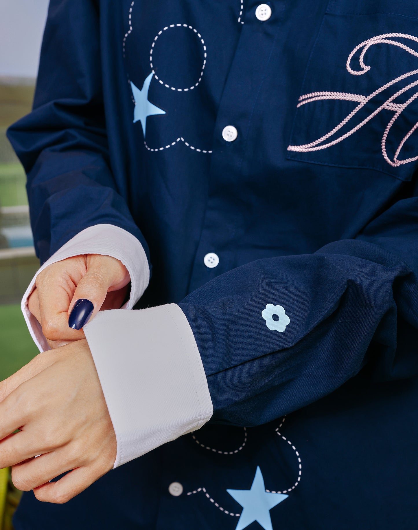 AslyxMachino Long-sleeve Shirt in Denim Blue