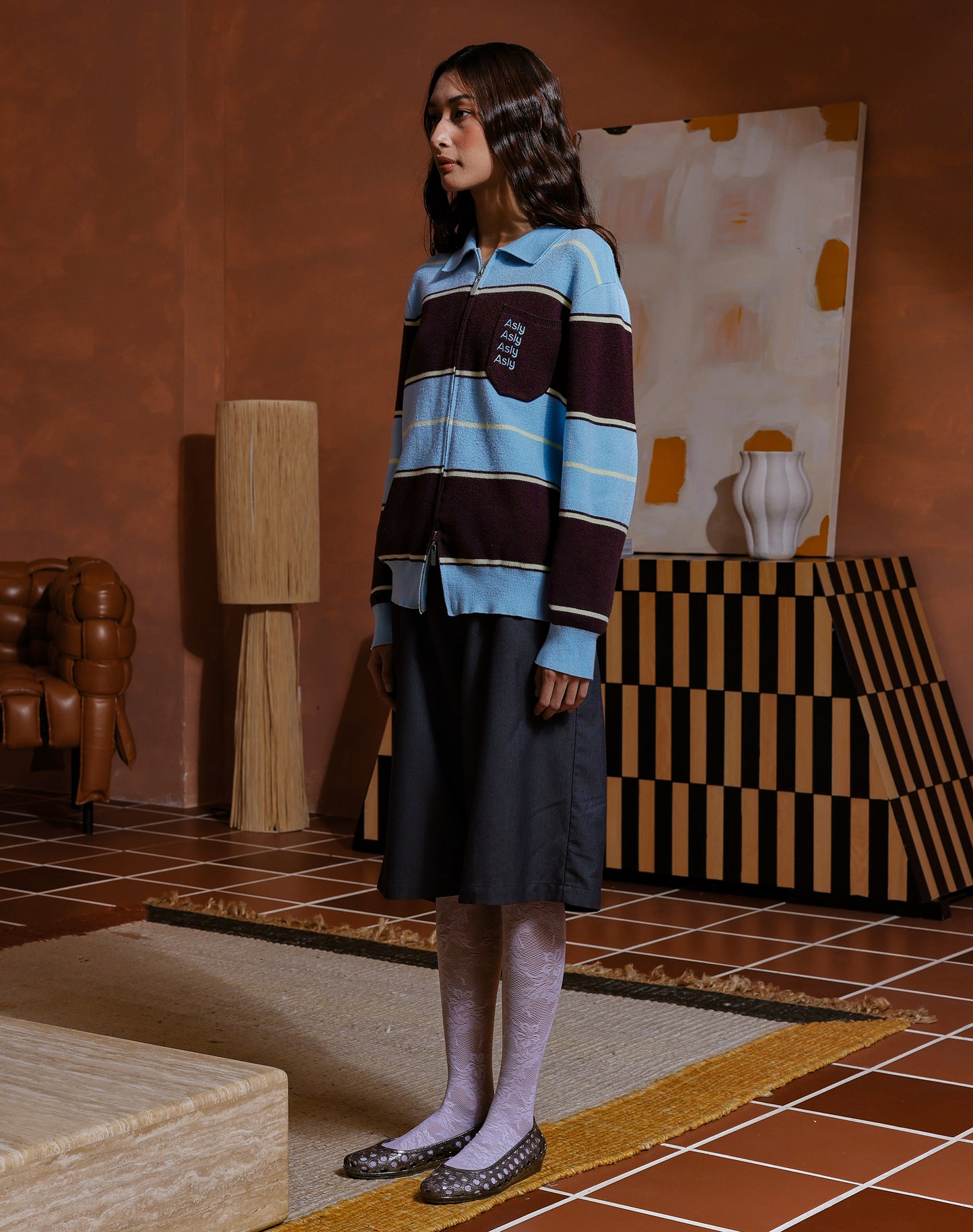“Basics” Stripes Knitted Cardigan
