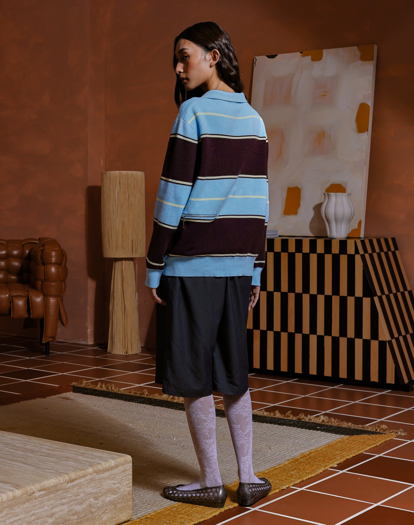 “Basics” Stripes Knitted Cardigan