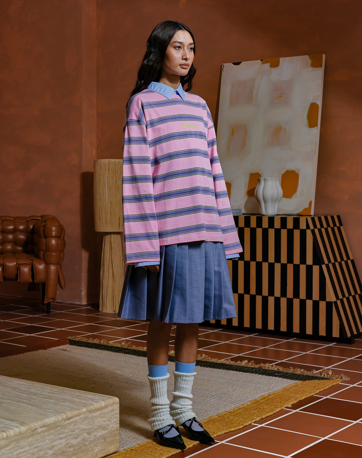 “Basics” Stripes In Pink Long Sleeve