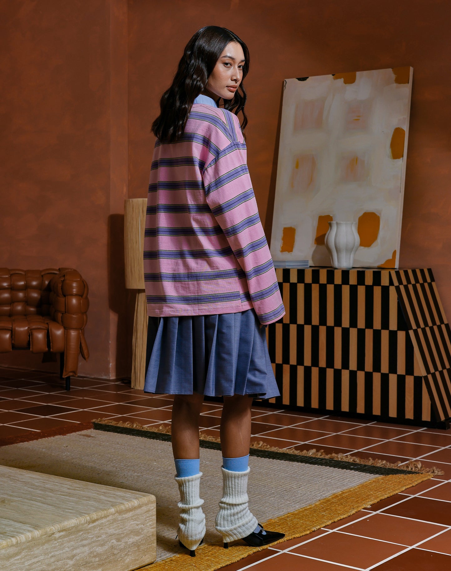 “Basics” Stripes In Pink Long Sleeve
