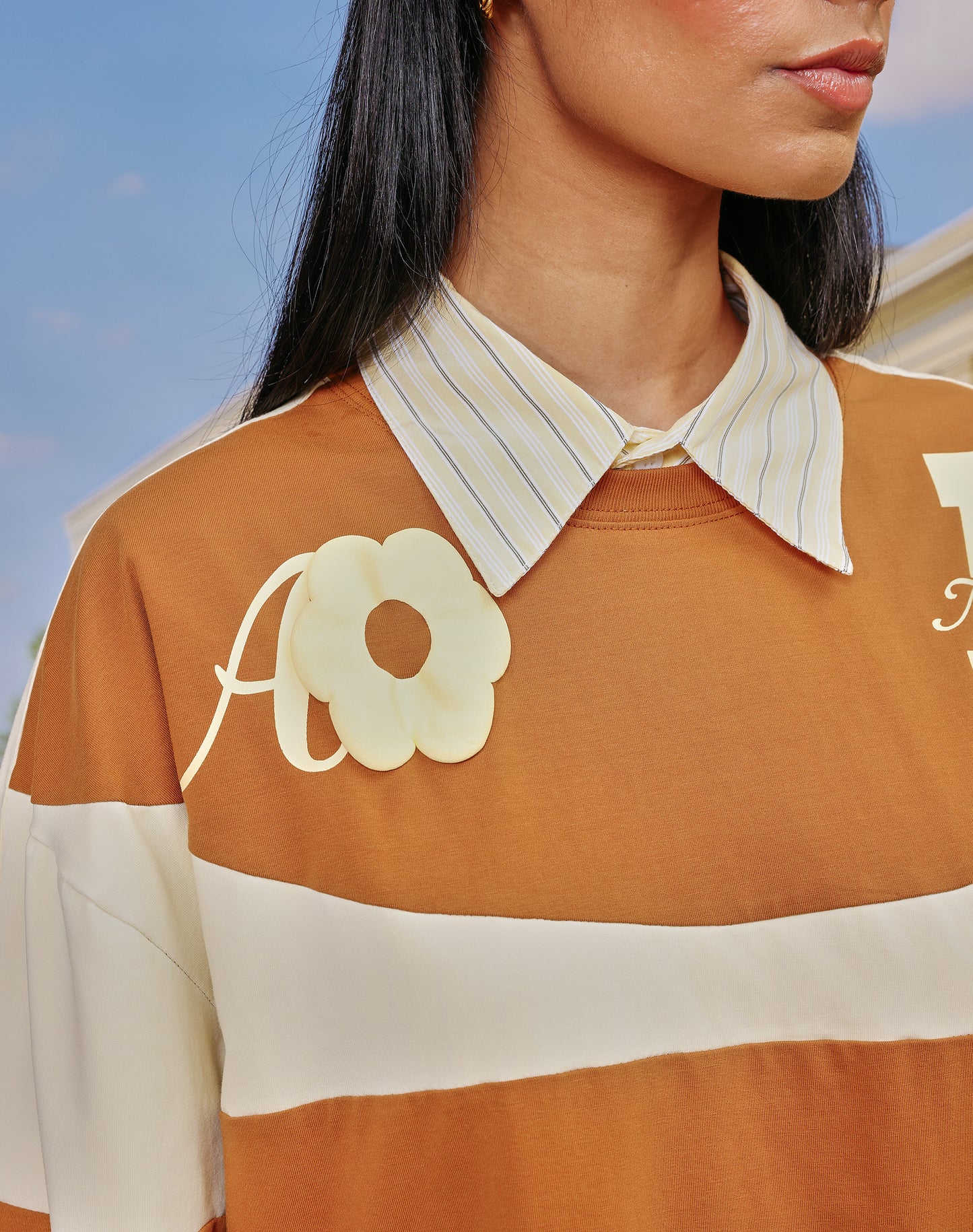 AslyxMachino Fleur Short Sleeve in Butterscotch