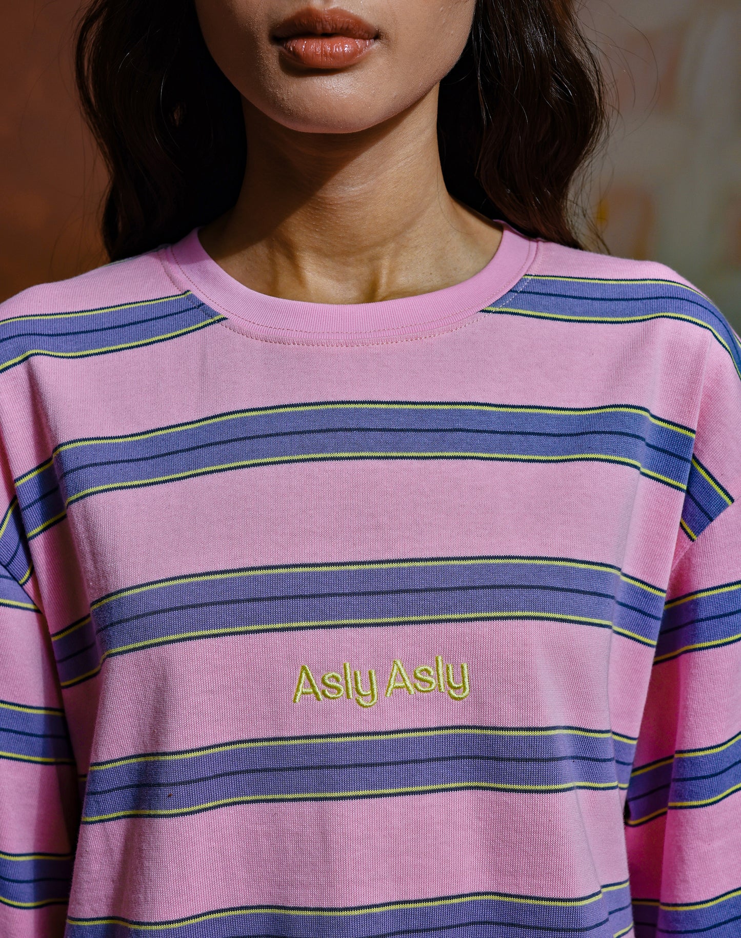 “Basics” Stripes In Pink Short Sleeve