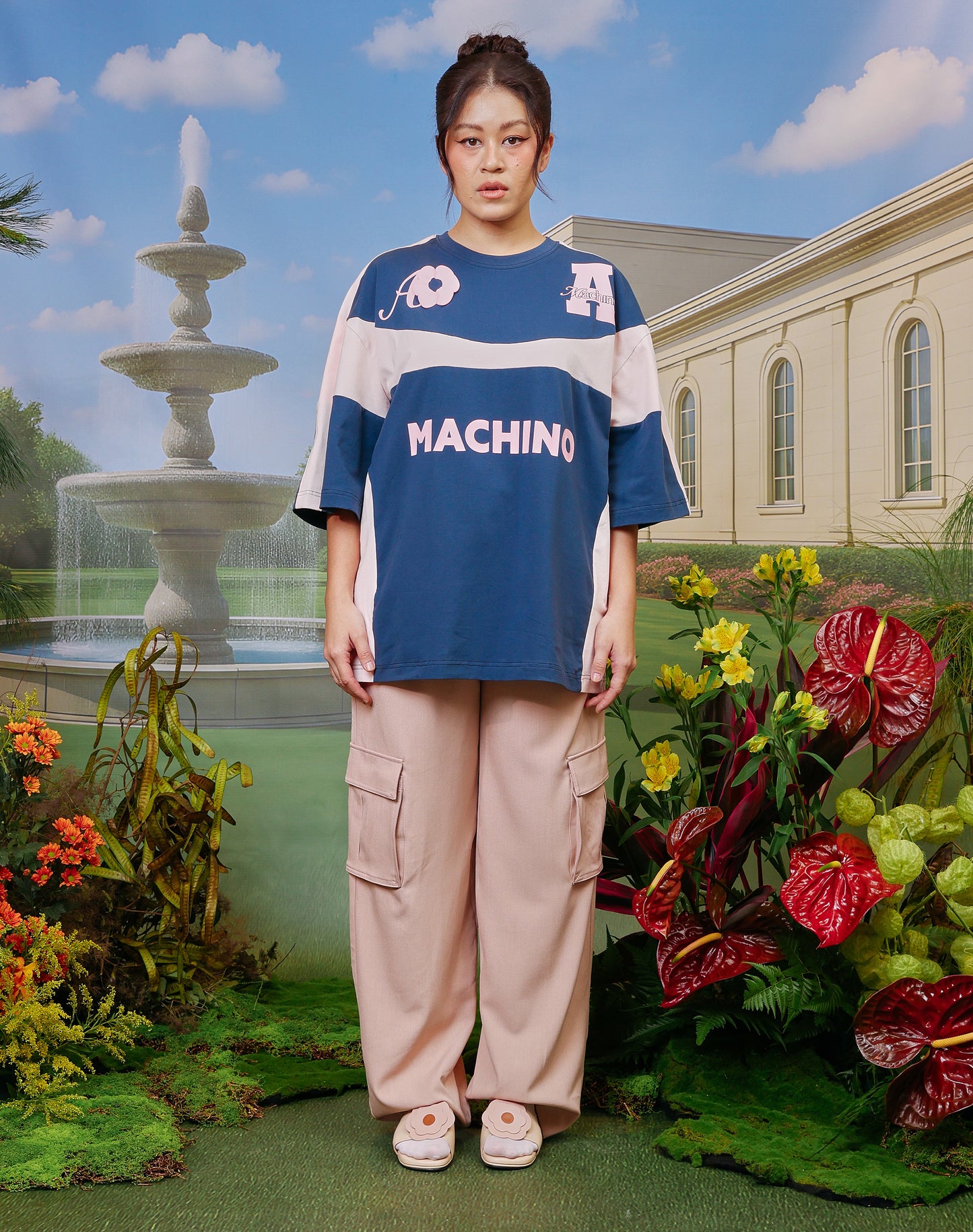 AslyxMachino Fleur Short Sleeve in Slate Bleu