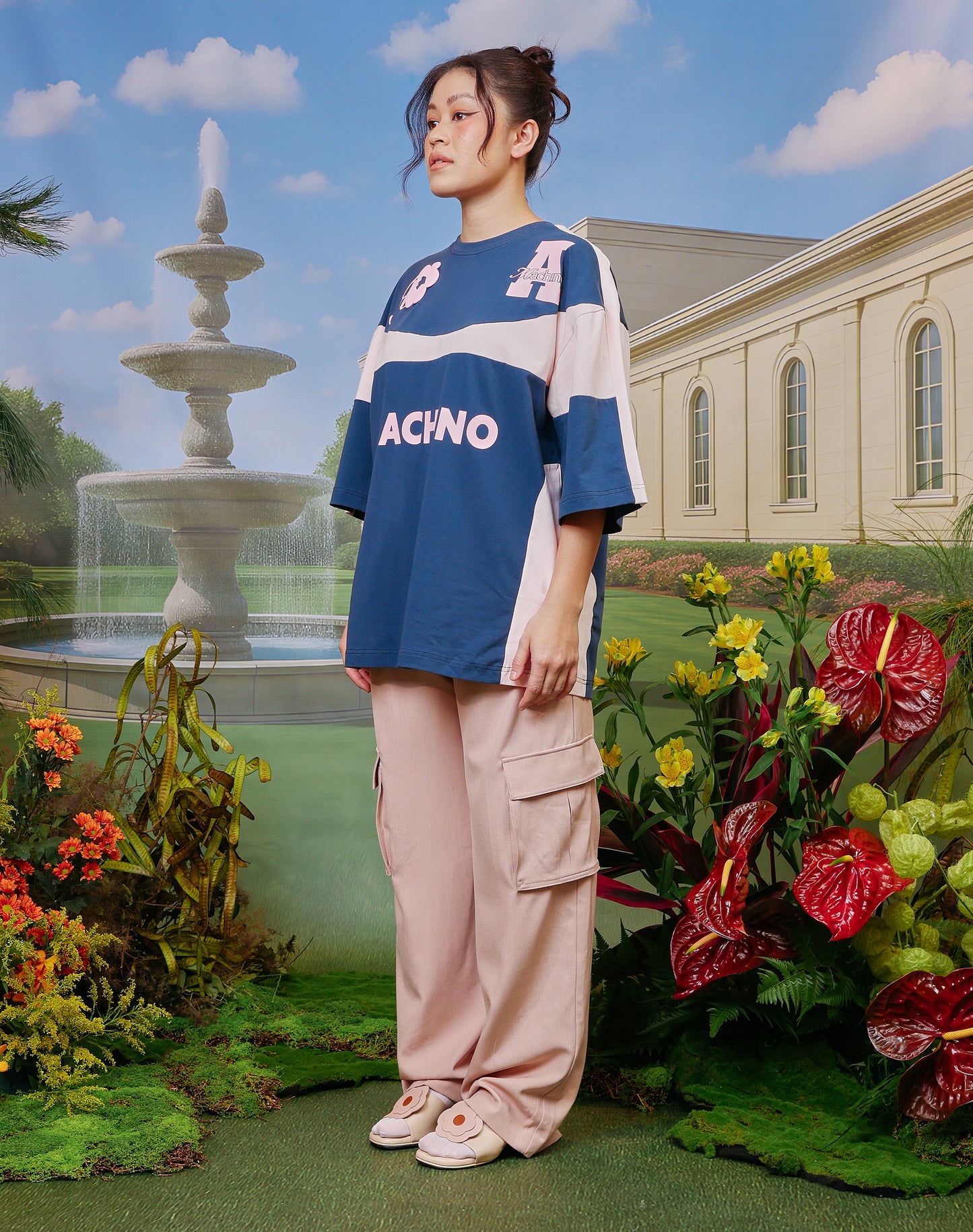 AslyxMachino Fleur Short Sleeve in Slate Bleu