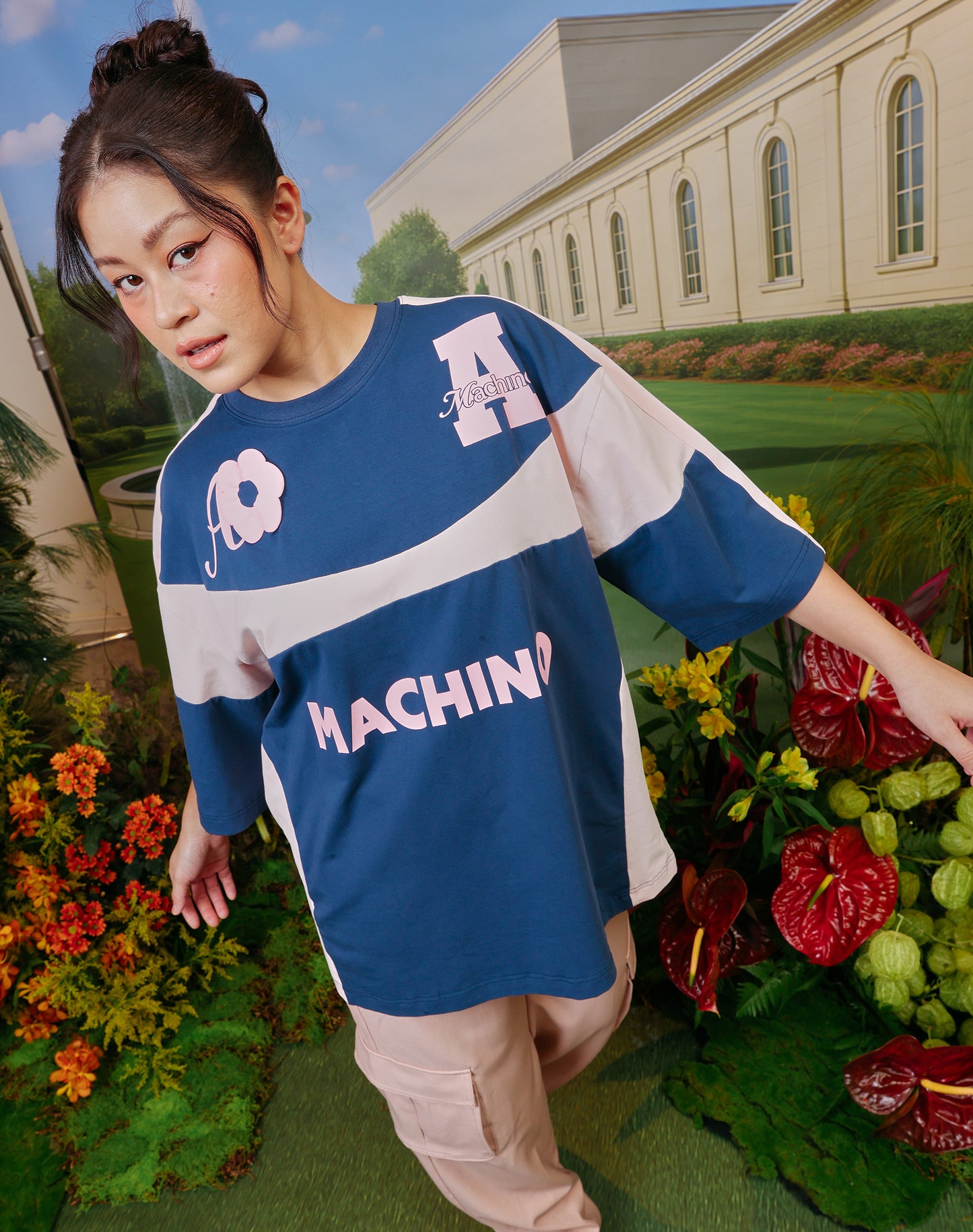 AslyxMachino Fleur Short Sleeve in Slate Bleu
