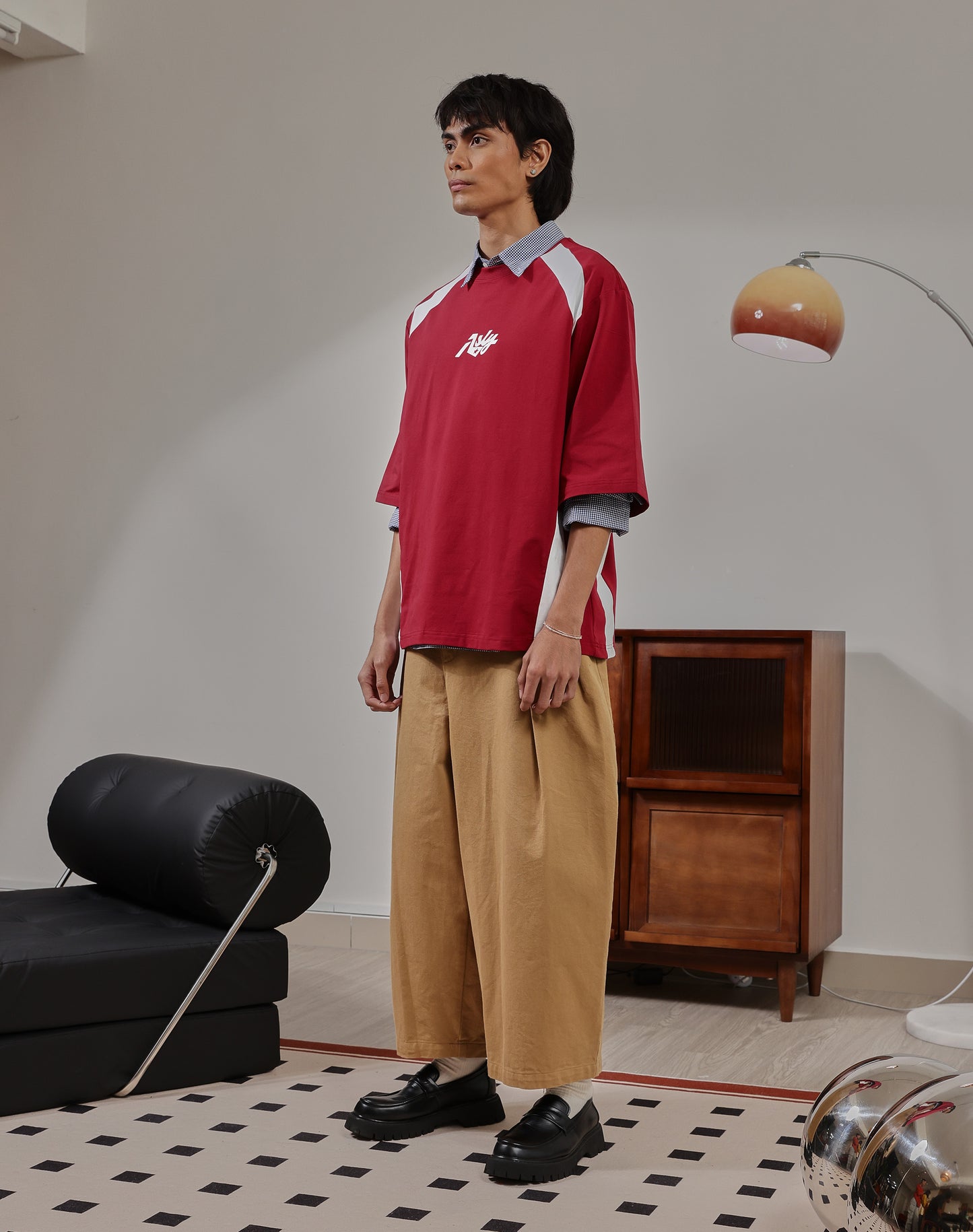 Cosmic Ray In Burgundy Short Sleeve