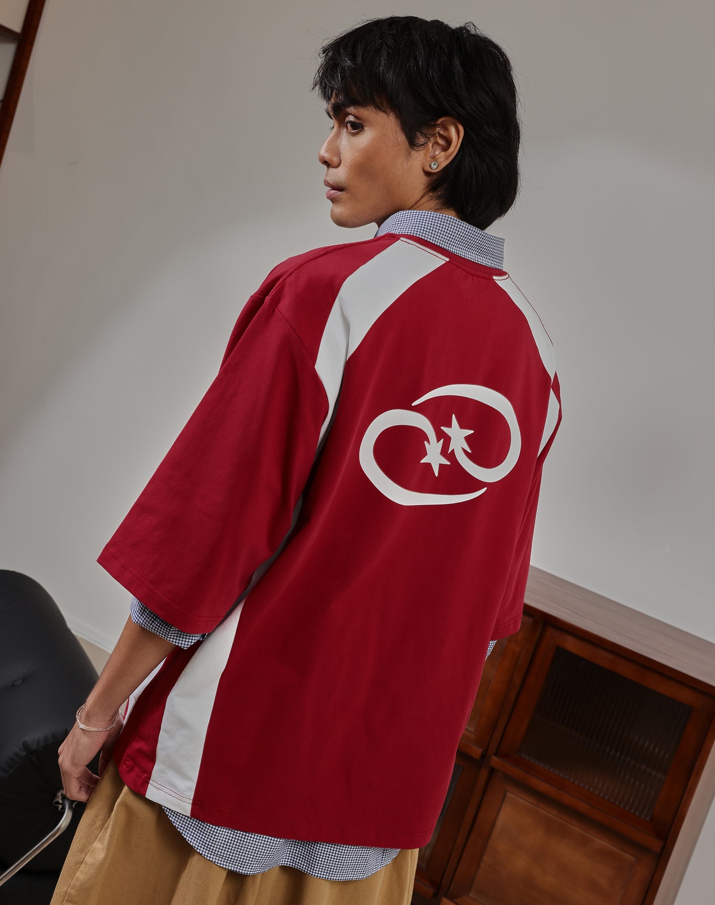 Cosmic Ray In Burgundy Short Sleeve