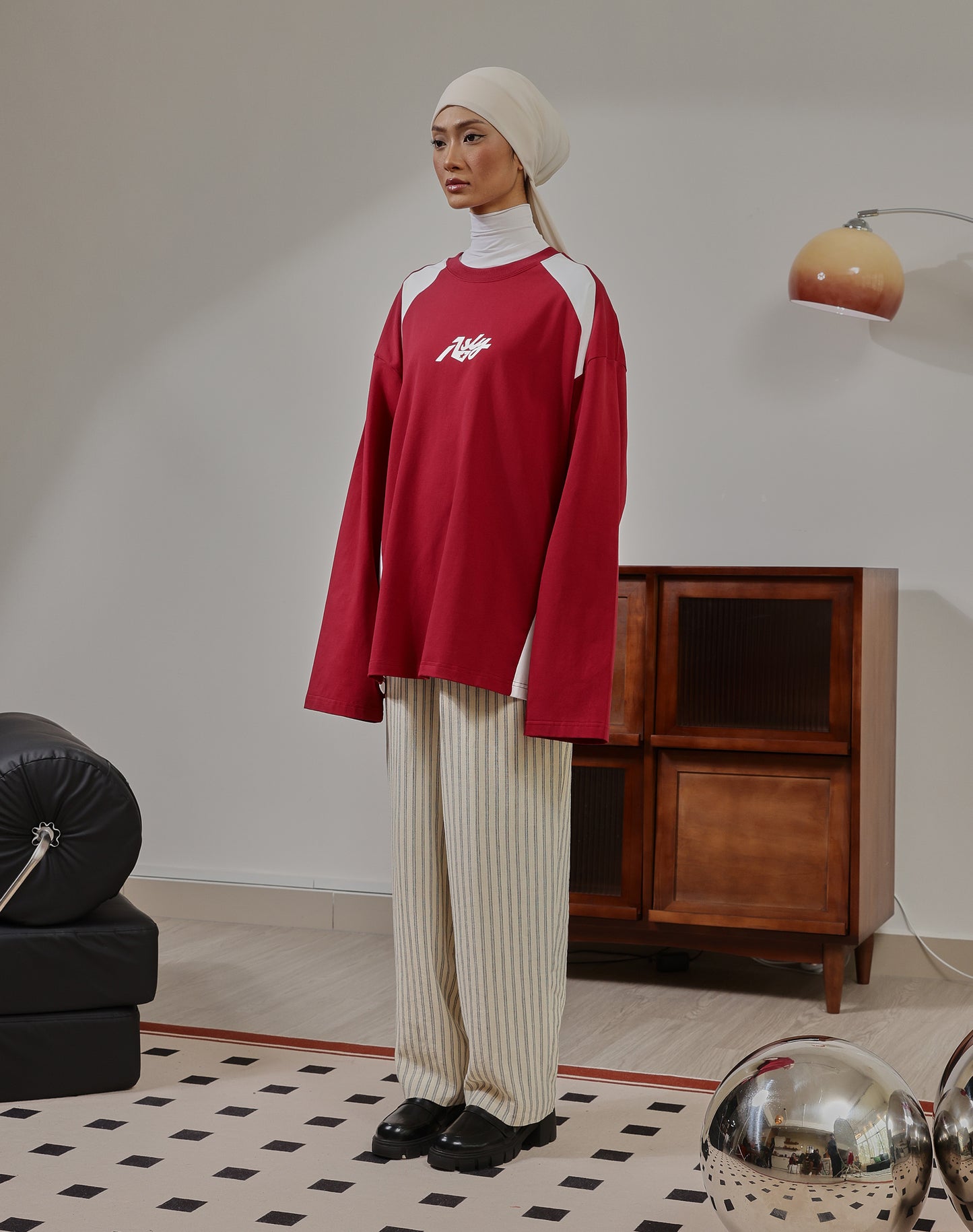 Cosmic Ray In Burgundy Long Sleeve