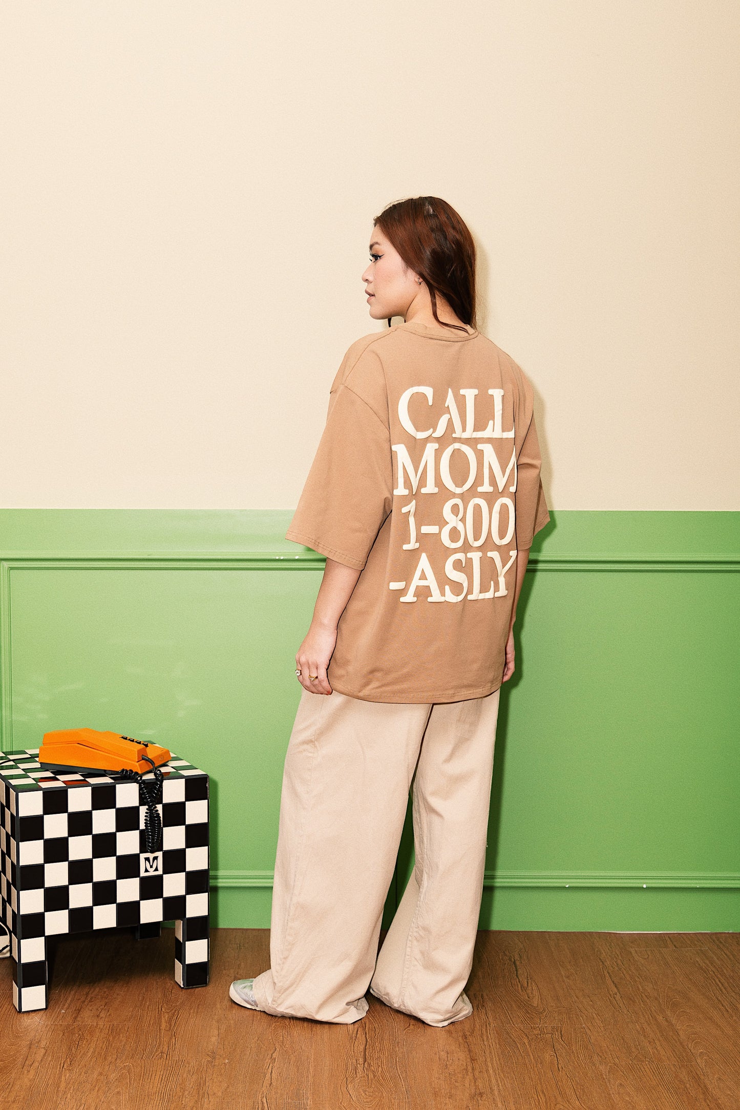 Call Mom Short Sleeve in Light Brown