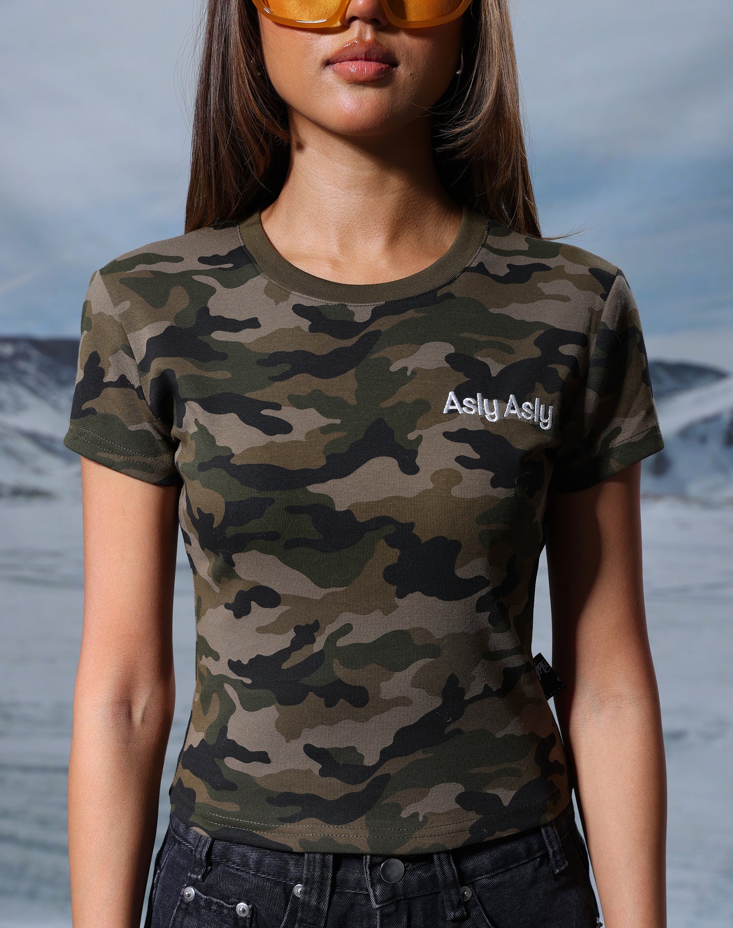 “Basic” Camou In Brown Baby Tee