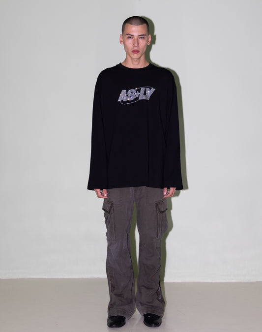 Asly Rhinestone Black Long Sleeve