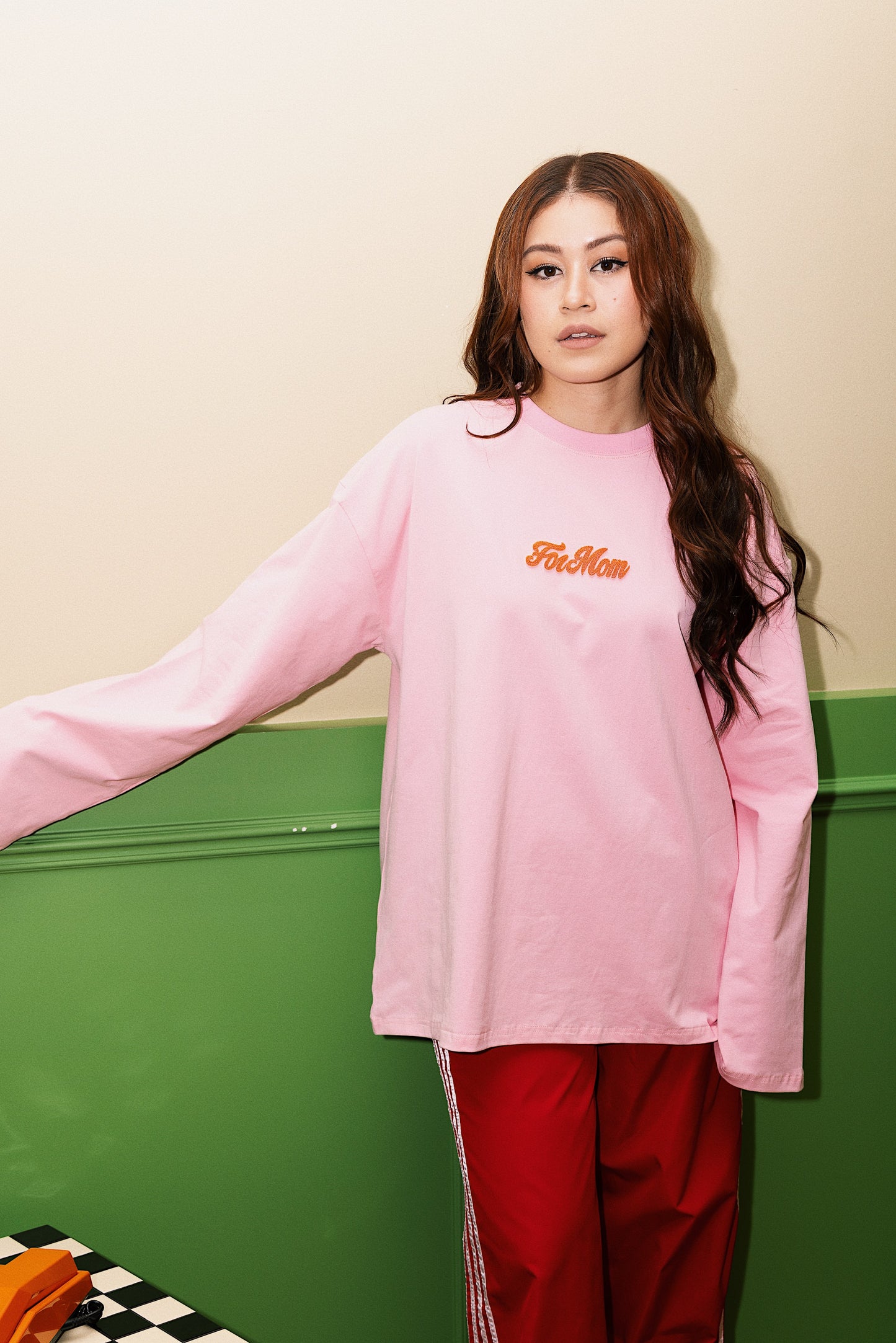 For Mom Long Sleeve in Pastel Pink