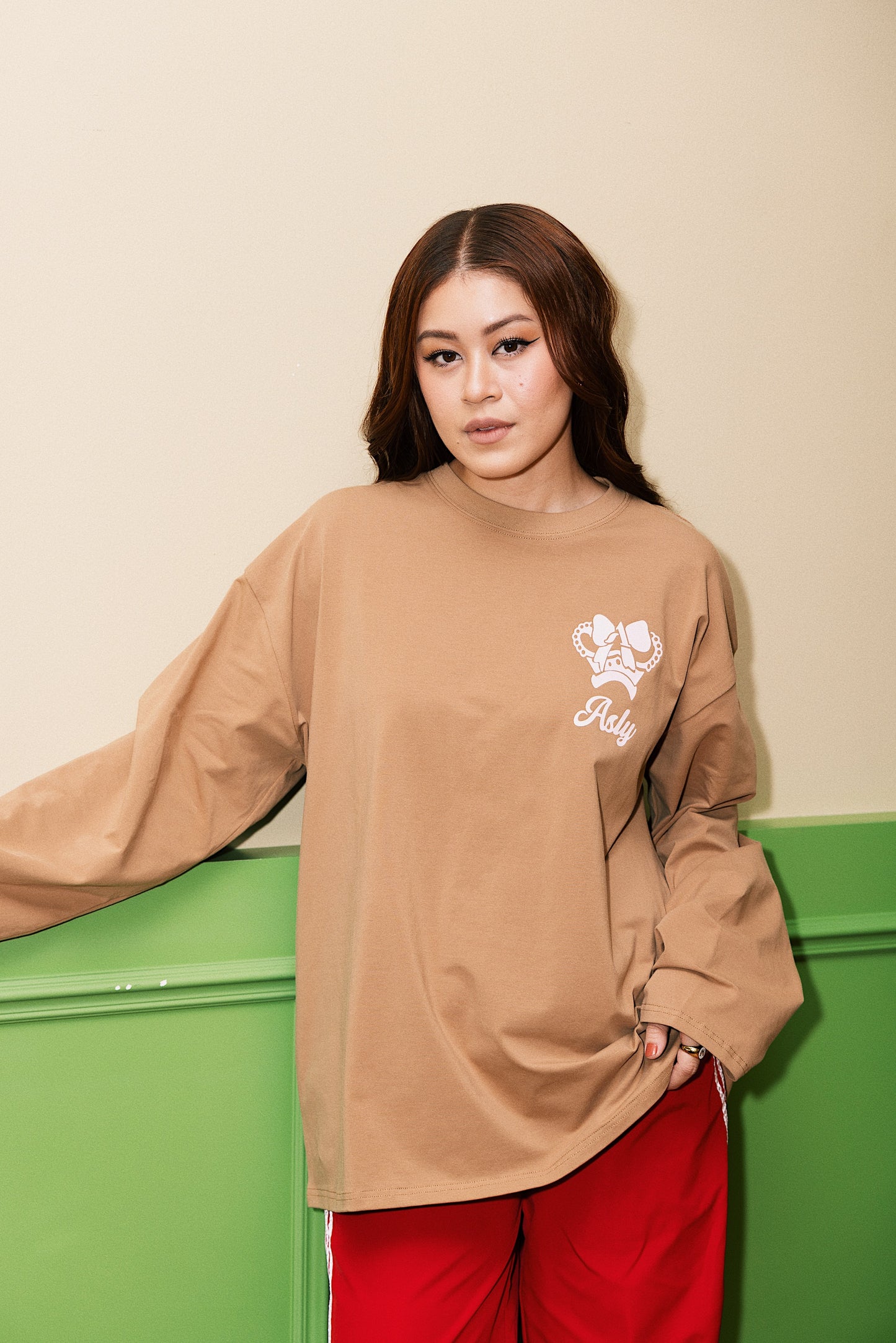 Call Mom Long Sleeve in Light Brown