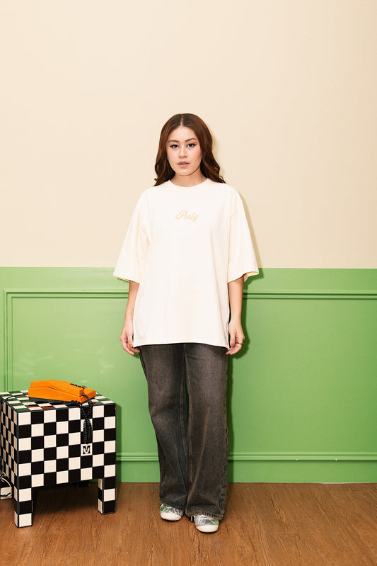 For Mom Basic Short Sleeve Butter Yellow