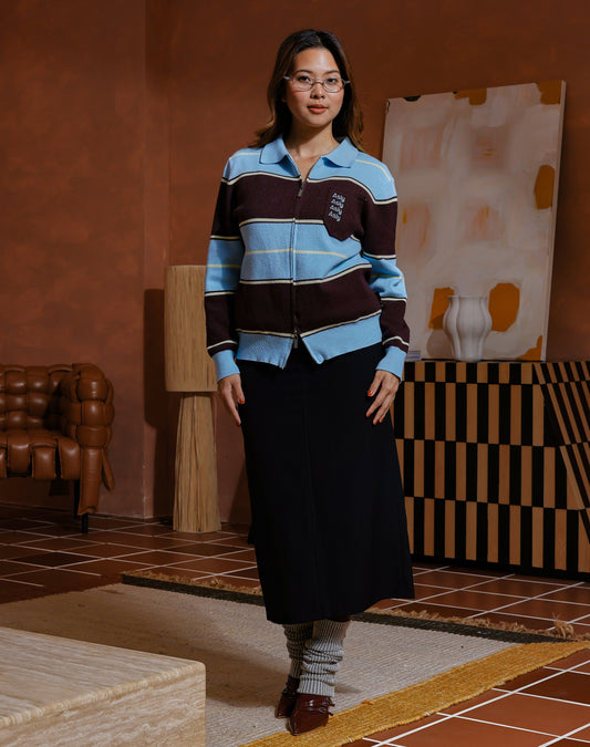 “Basics” Stripes Knitted Cardigan