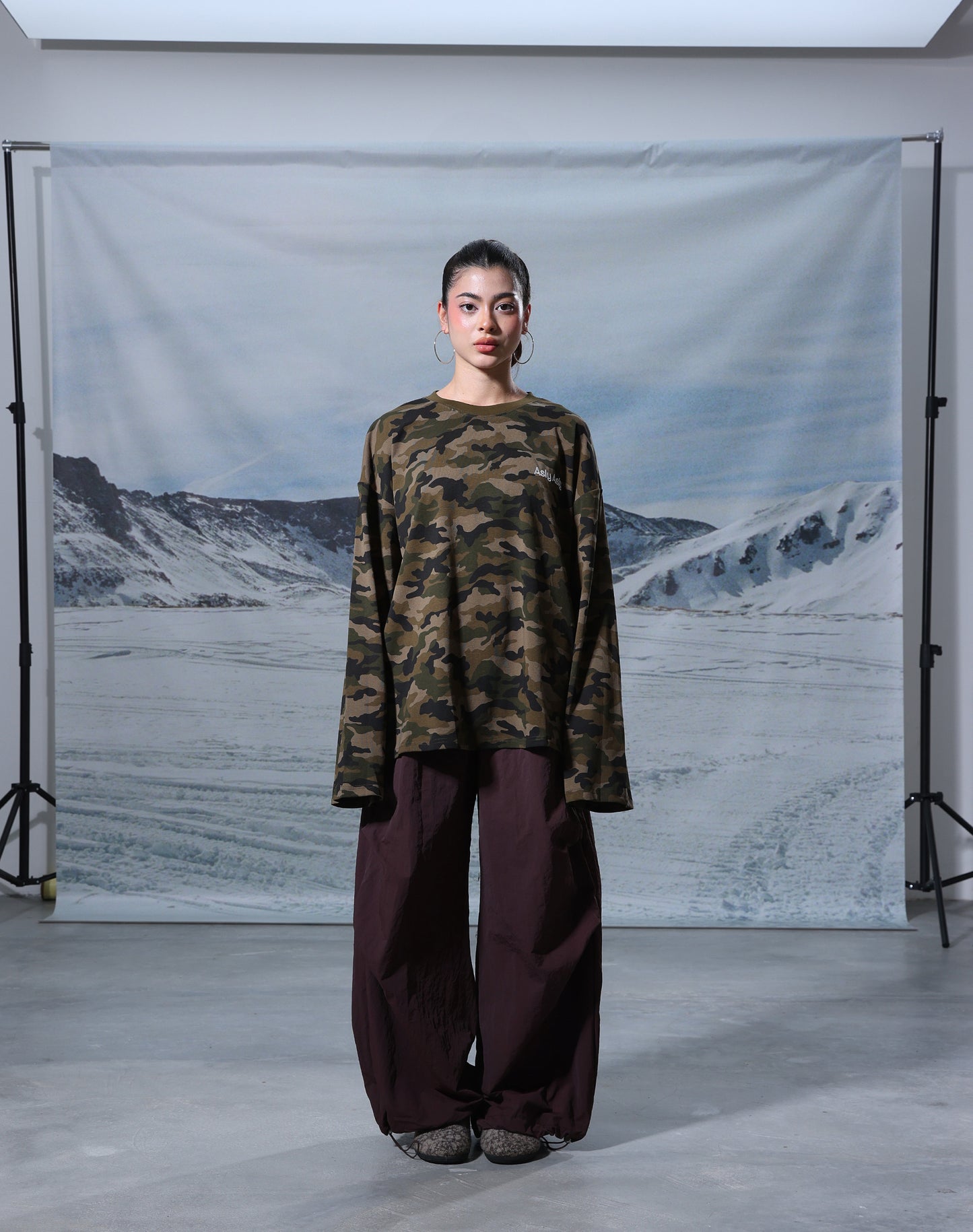 “Basic” Camou In Brown Long Sleeve