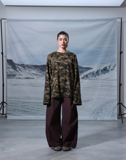 “Basic” Camou In Brown Long Sleeve