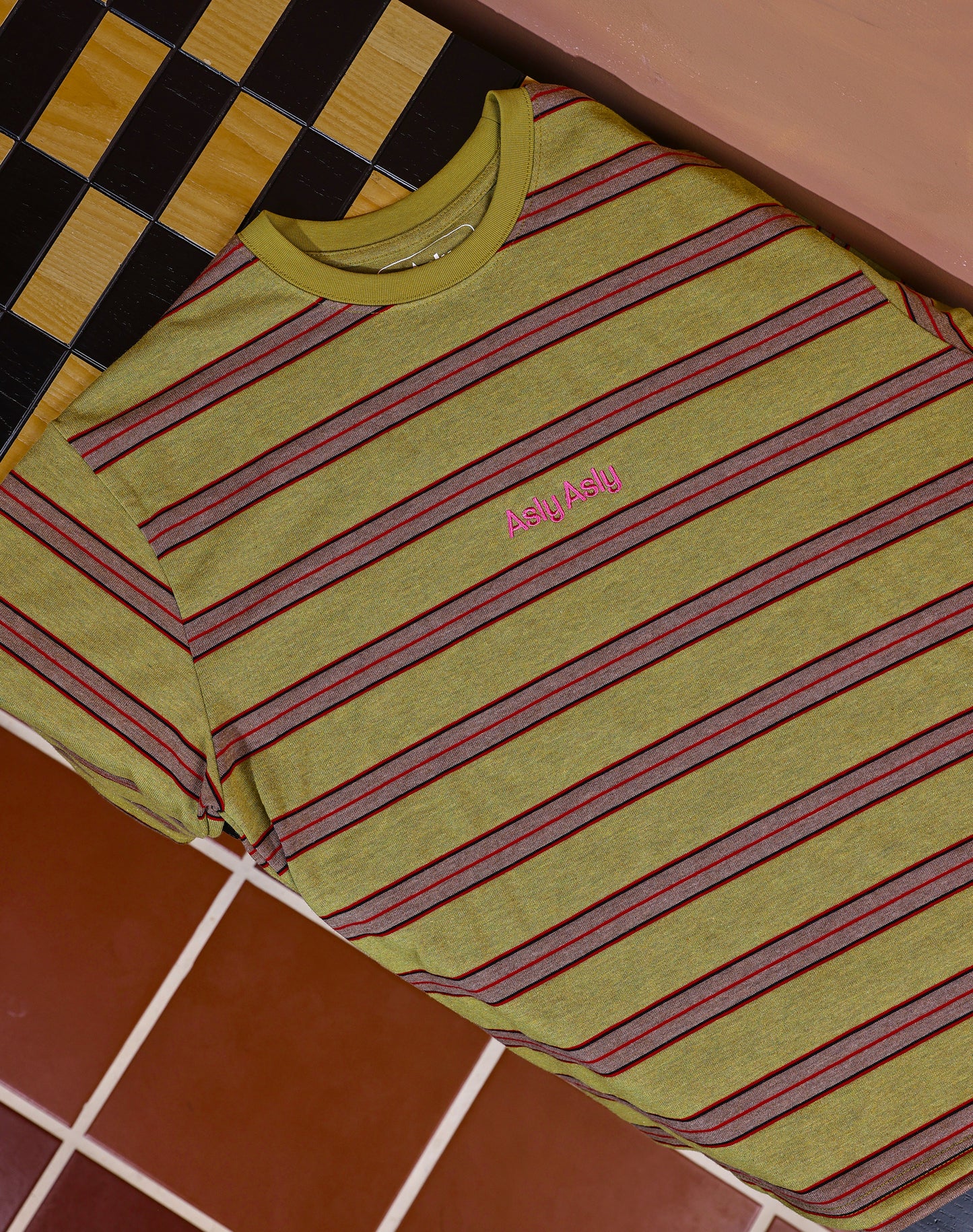 “Basic” Stripes In Matcha Strawberry Long Sleeve