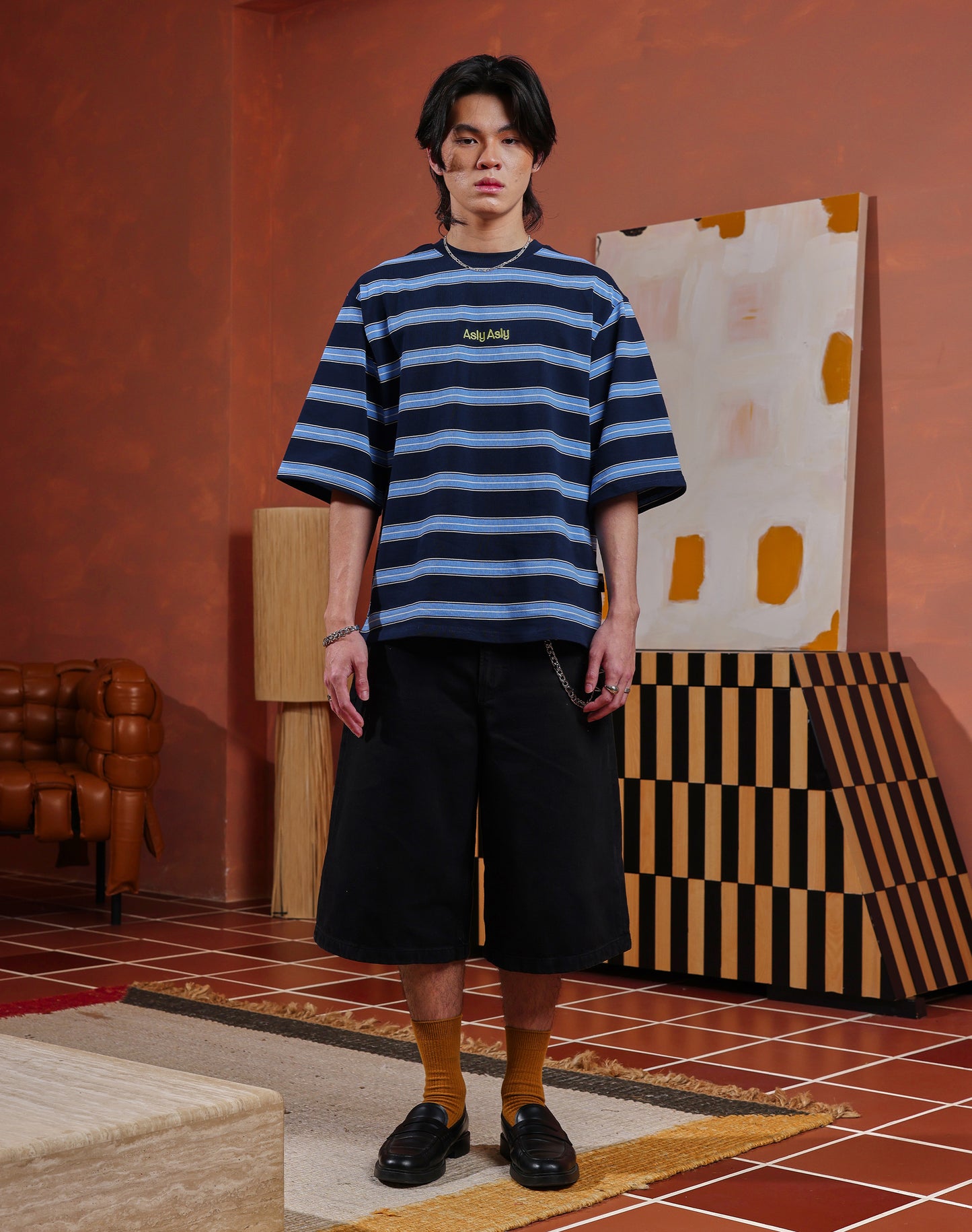 “Basic” Stripes In Blue Short Sleeve