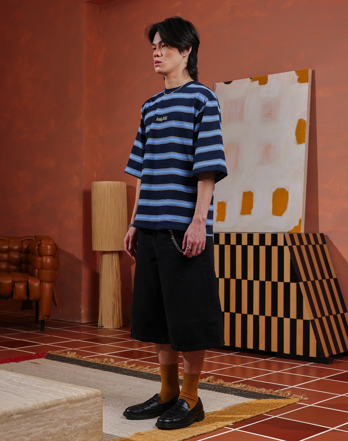 “Basic” Stripes In Blue Short Sleeve