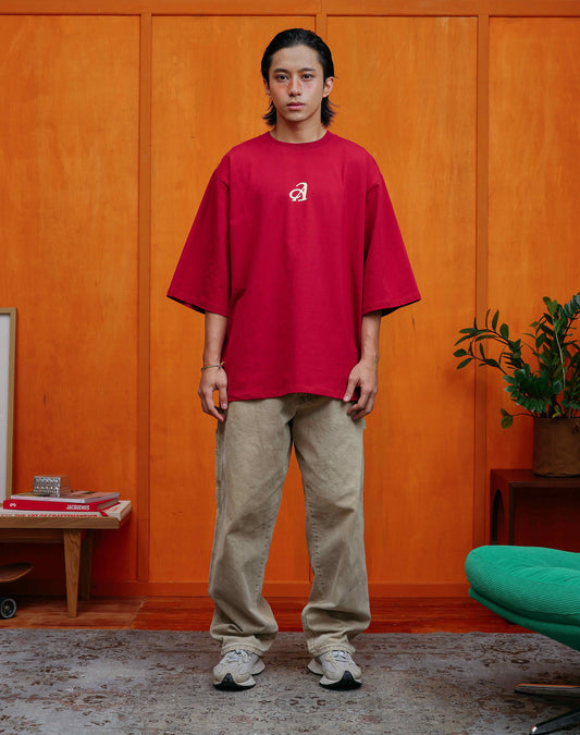 Asly Aura Basic in Burgundy Short Sleeve
